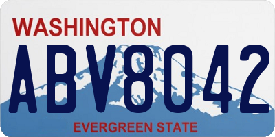 WA license plate ABV8042