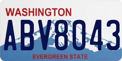 WA license plate ABV8043