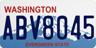 WA license plate ABV8045