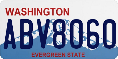 WA license plate ABV8060