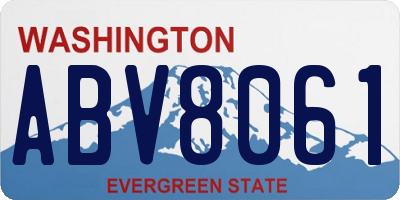 WA license plate ABV8061