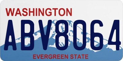 WA license plate ABV8064