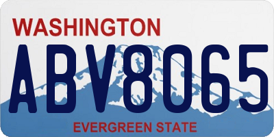WA license plate ABV8065
