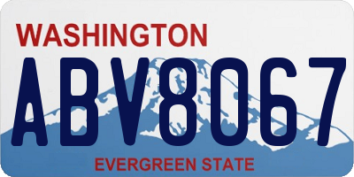 WA license plate ABV8067