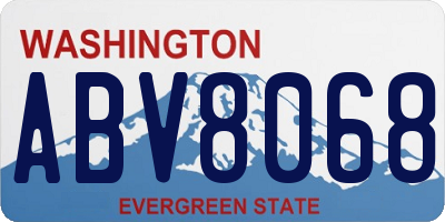 WA license plate ABV8068