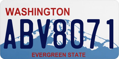 WA license plate ABV8071