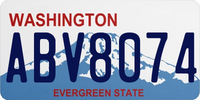 WA license plate ABV8074
