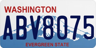WA license plate ABV8075