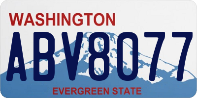 WA license plate ABV8077