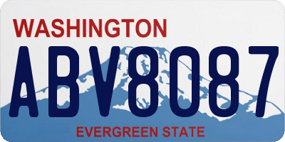 WA license plate ABV8087