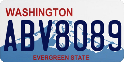 WA license plate ABV8089
