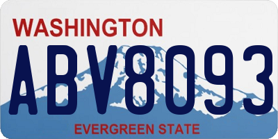 WA license plate ABV8093