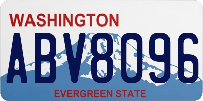 WA license plate ABV8096