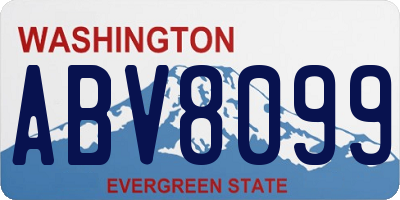WA license plate ABV8099