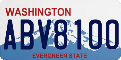 WA license plate ABV8100