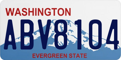 WA license plate ABV8104