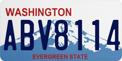 WA license plate ABV8114