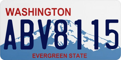 WA license plate ABV8115