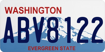 WA license plate ABV8122