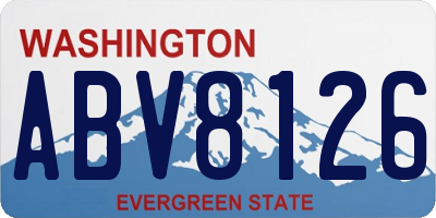 WA license plate ABV8126