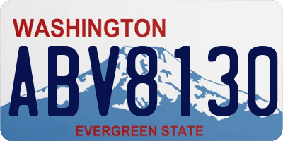 WA license plate ABV8130