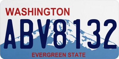 WA license plate ABV8132