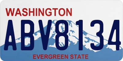 WA license plate ABV8134