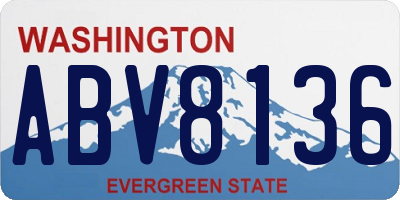 WA license plate ABV8136