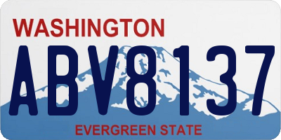 WA license plate ABV8137