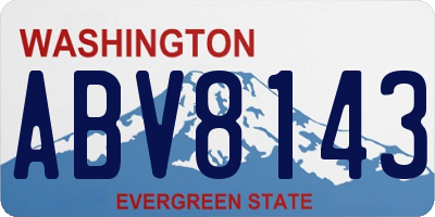 WA license plate ABV8143