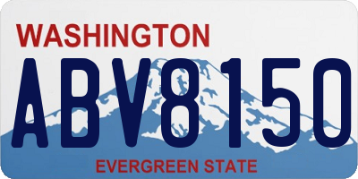 WA license plate ABV8150