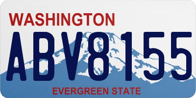 WA license plate ABV8155