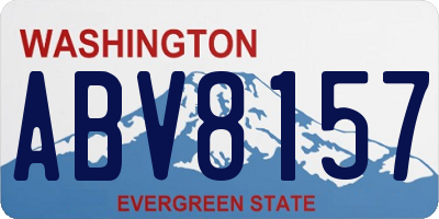 WA license plate ABV8157