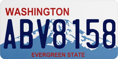 WA license plate ABV8158