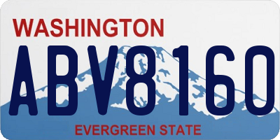 WA license plate ABV8160