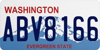 WA license plate ABV8166