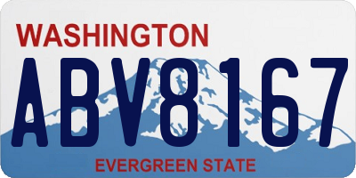 WA license plate ABV8167