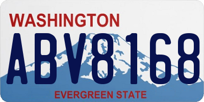 WA license plate ABV8168