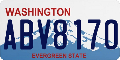 WA license plate ABV8170