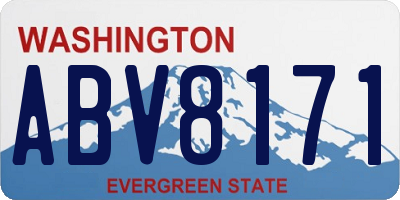 WA license plate ABV8171