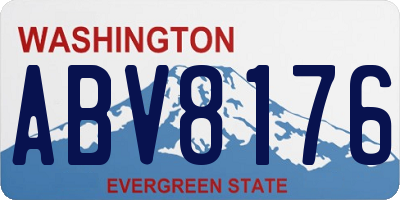 WA license plate ABV8176