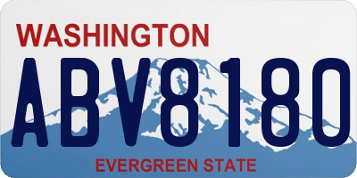 WA license plate ABV8180