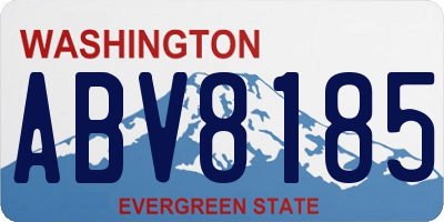 WA license plate ABV8185