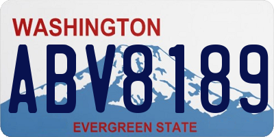 WA license plate ABV8189