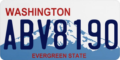 WA license plate ABV8190