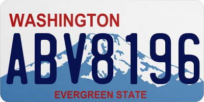 WA license plate ABV8196