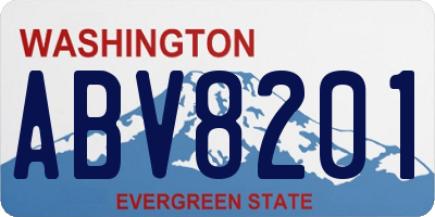 WA license plate ABV8201