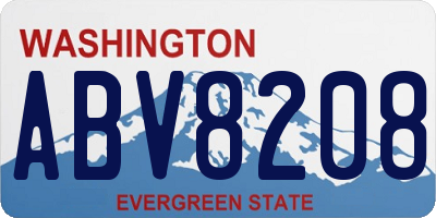 WA license plate ABV8208