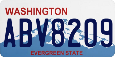WA license plate ABV8209