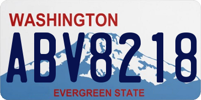WA license plate ABV8218